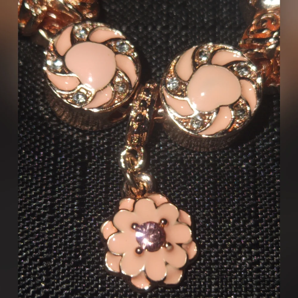 Elegant Rose Gold Bracelet with Pink Accents. ITEM No. 19-145